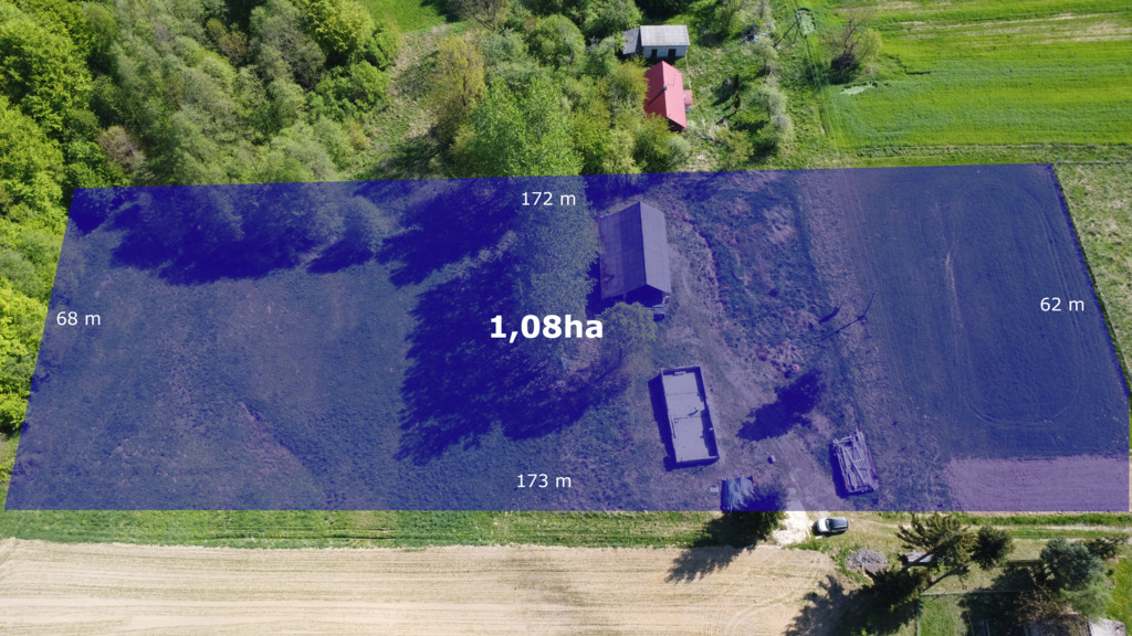 Działka budowlana 1,08 ha – Zagorzyce