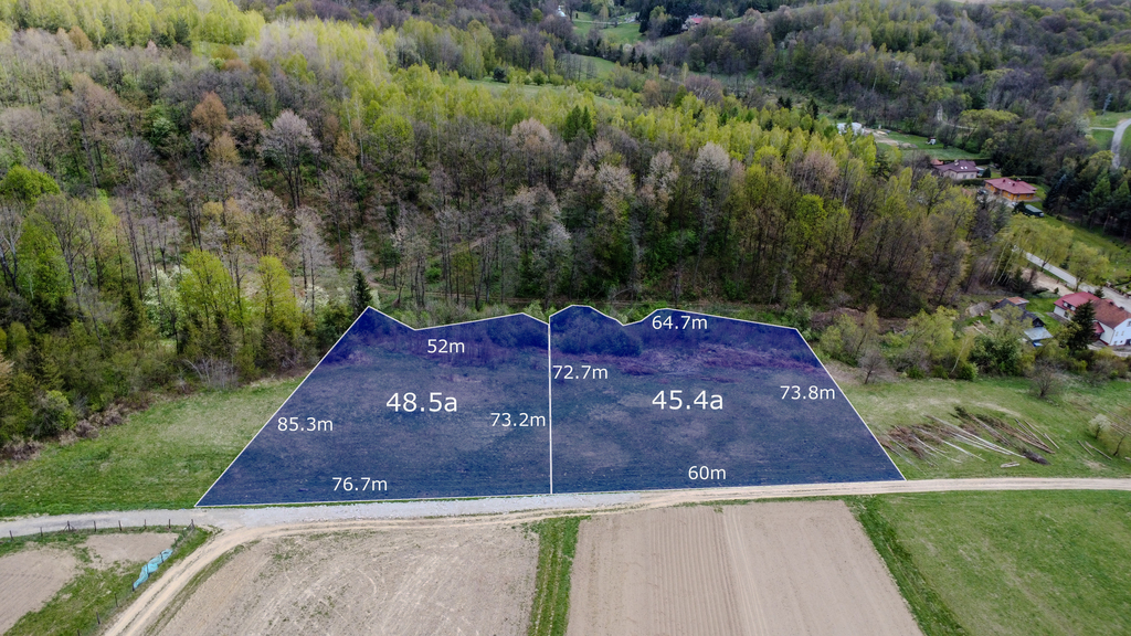 2 Działki budowlane | Lalin | 48.5a i 45.4a | WZ