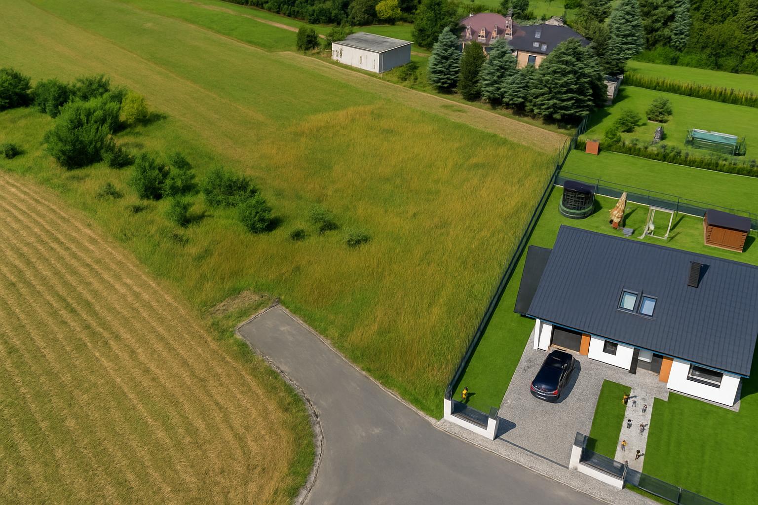 Płaska działka, Warunki Zabudowy, Asfaltowa droga